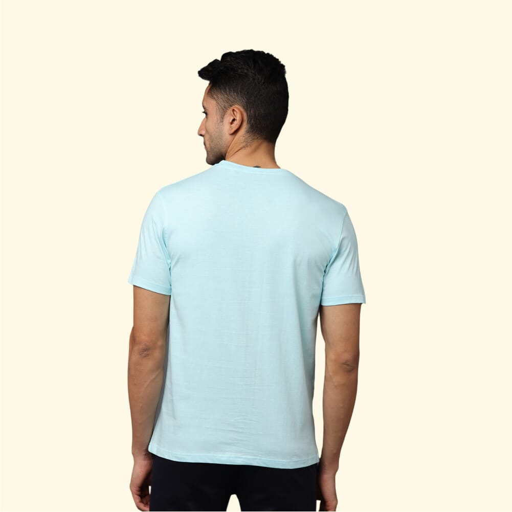 Greys&Blues Pima Round Neck T-Shirt-Ice Blue